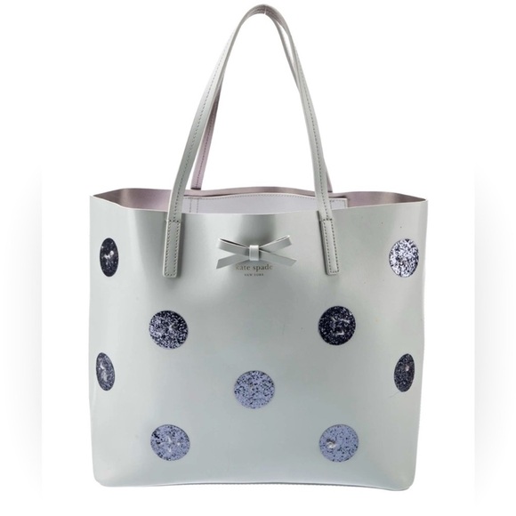 kate spade Handbags - Kate Spade Dewey Street Little Len Glitter Polka Dot Tote in Gray